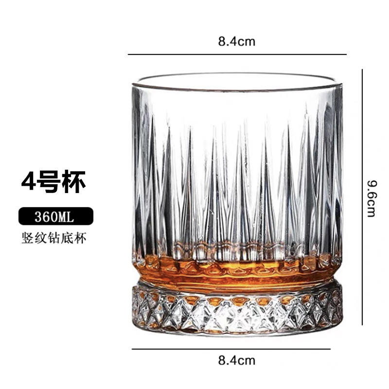 Fabricante directo de tazas de vino creativas europeas bar KTV tazas de whisky de alto valor ligero tazas de agua de vidrio de talla de lujo