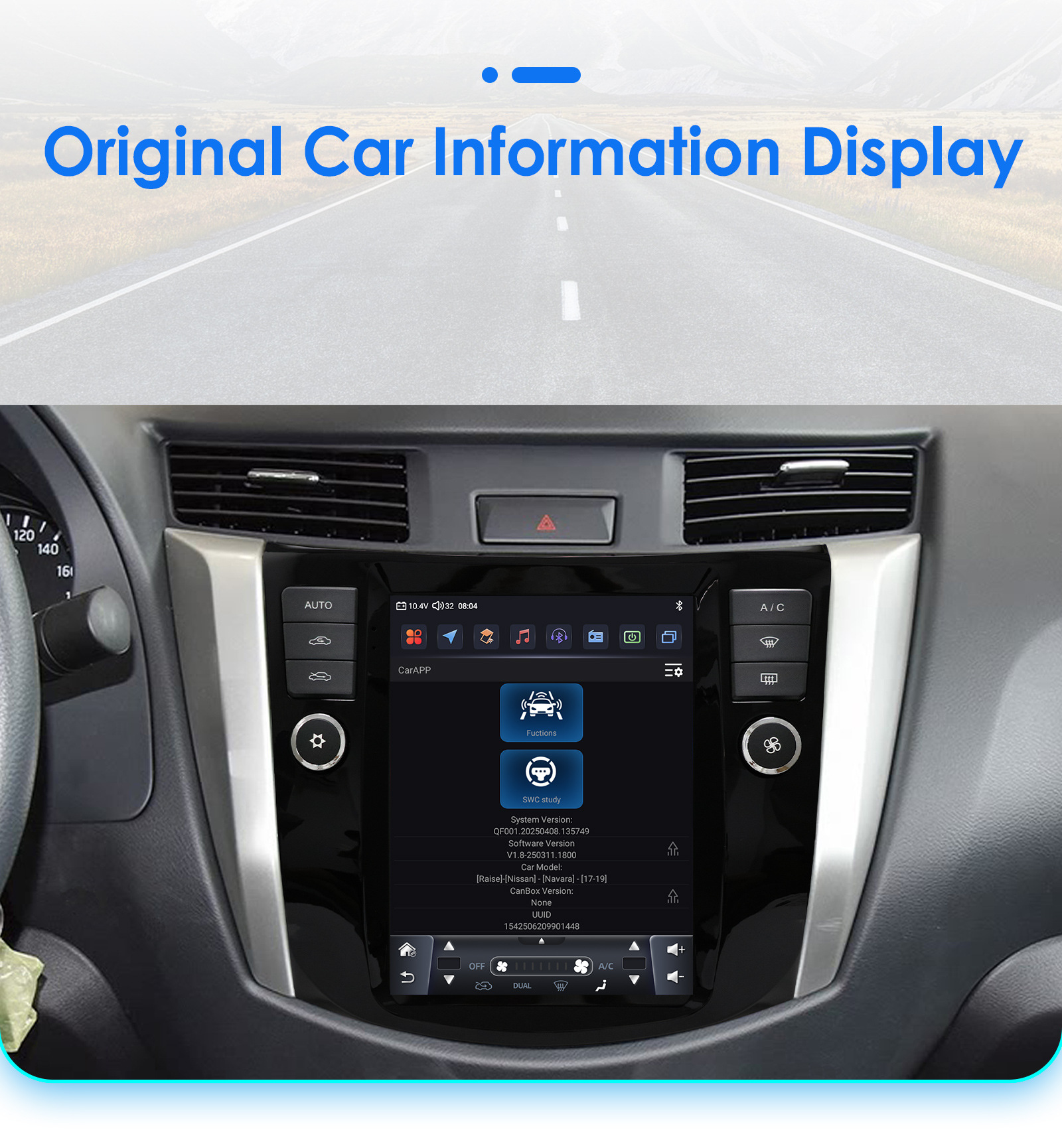 9.7inch Suitable for 16-22 Nissan Navara Android Vertical Screen Car Navigator with Reversing Image All-In-One Machine