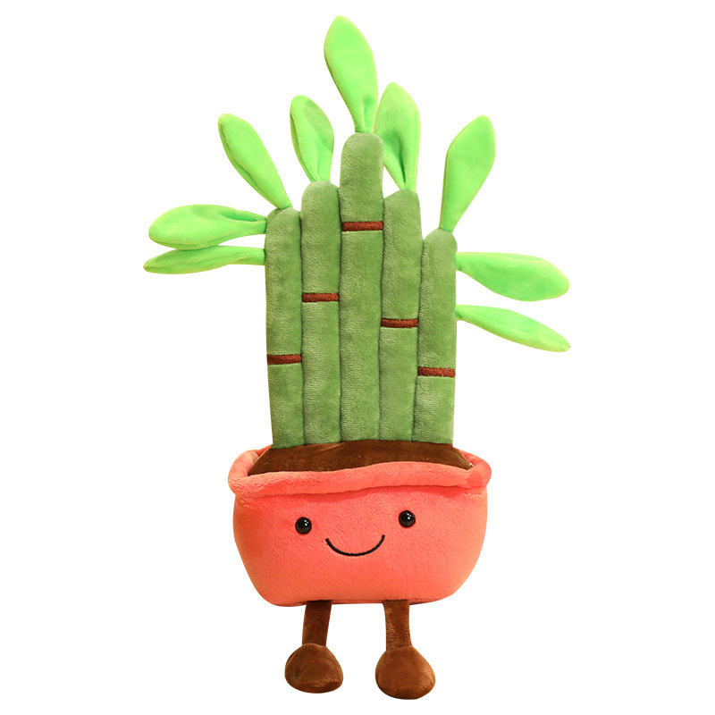 Torta musicale Peluche Giocattolo realistico Divertente ornamento vegetale Albero di pino Bambù portafortuna Decorazione per casa e soggiorno Bambola Giocattolo di peluche_voghion.com