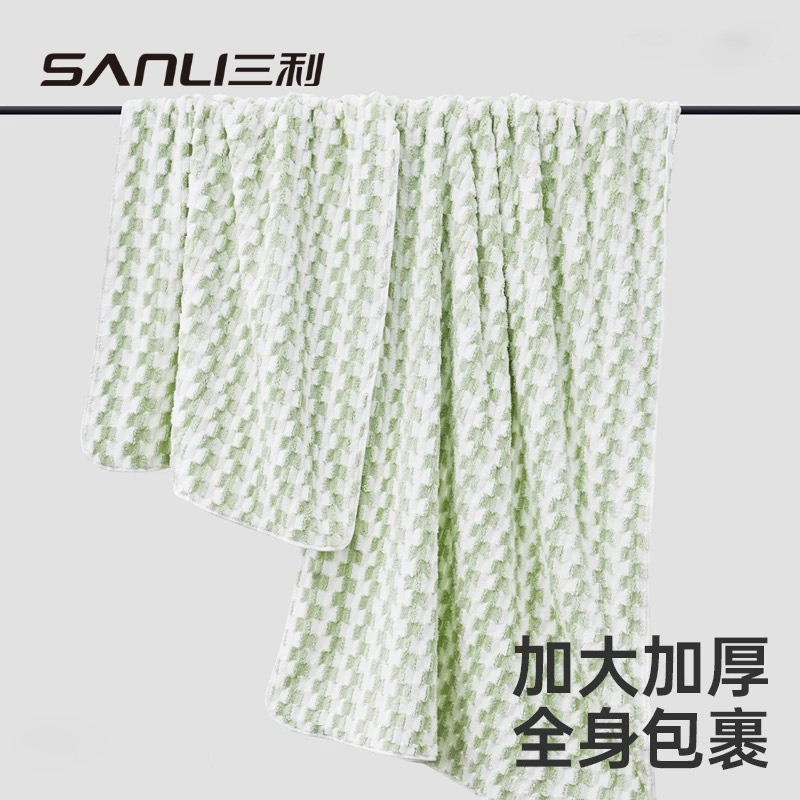 Sanli toallas de coral toallas de baño de lana larga toallas de baño gruesas para adultos toallas de baño de pareja toallas de baño de diamantes de color combinado toallas de baño grandes