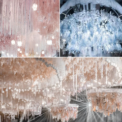 仿真洋蘭串花藤繡球花串藤條婚慶花材婚禮堂吊頂裝飾紫羅蘭花條藤