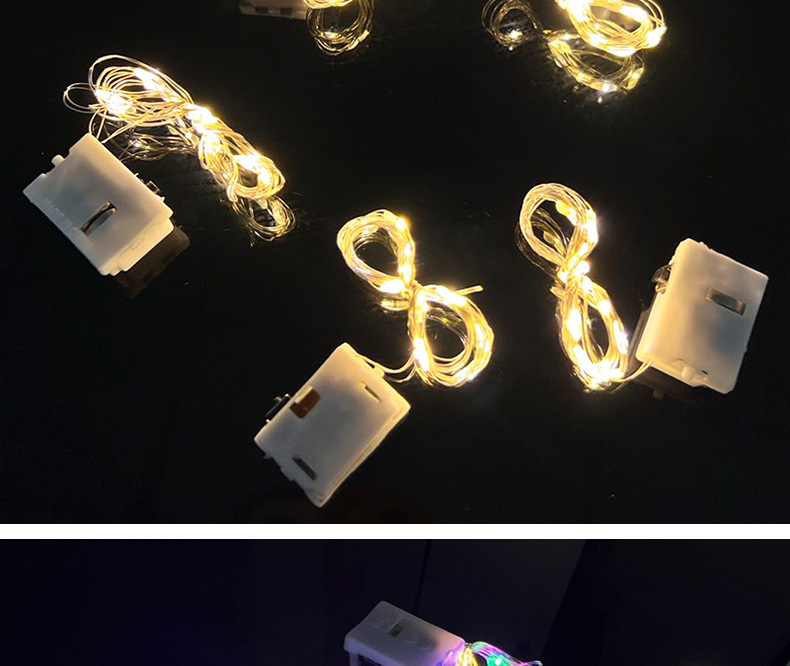 Led Button Battery Decorative Copper Wire Atmosphere Light String display picture 3