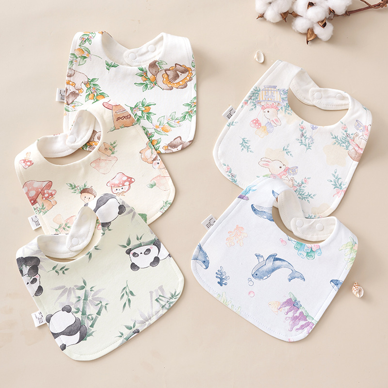 Baby U-Shaped Bib Baby Waterproof Saliva Towel Kidsren's Eating Bib Baby Pure Cotton Spit Milk Rice Pocket Autumn and Winter