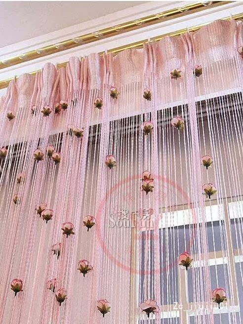 Thickened No-Punch Rose Flower Curtain Beauty Salon Partition Living Room Background Jewelry Store Window Decoration Hanging Curtain Door Curtain