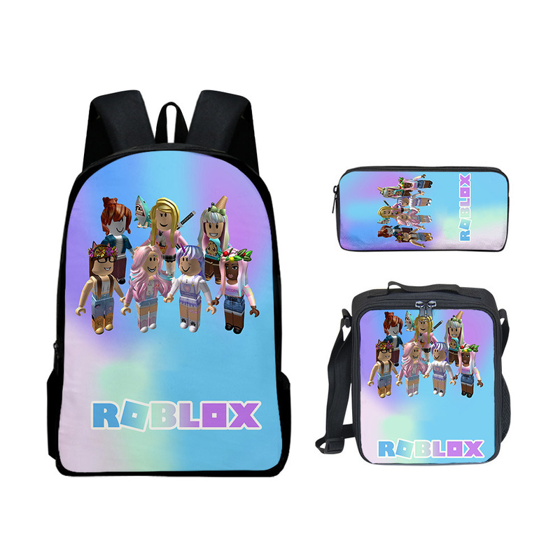 3D 新製品 Roblox 学生スクールバッグ ランチバッグ ペンシルバッグ Roblox プリント バックパック 3 点セット|undefined