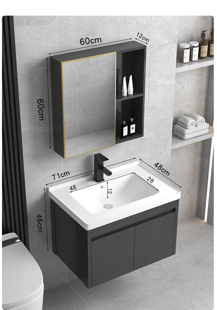 Bathroom cabinet, small-sized bathroom washbasin, washbasin combination, ceramic integrated washbasin, balcony, space, simple and new undefined