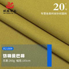 现货秋冬款260g曼巴棉空气层面料 涤氨仿棉弹力针织套装卫衣面料