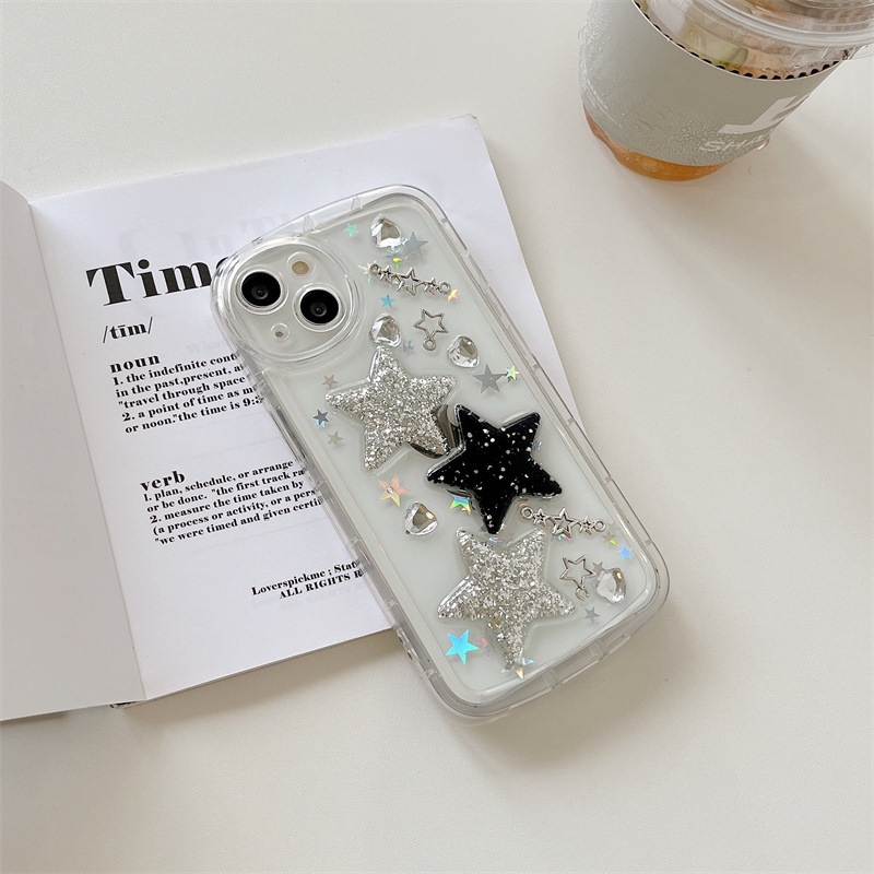 50g Weight iPhone Applicable Brands Tpu Material Pentagram, Heart Shape Pattern Cute, Sweet Style Cute Sweet Pentagram Heart Shape Tpu   Phone Cases 4