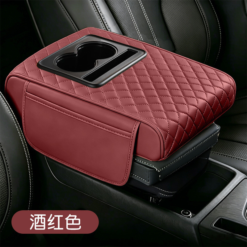 Prado, Land Cruiser, and Patrol Models with Widened, Enlarged, and Thickened Armrest Box Pad with Cup Holder and Storage Box Heightening Pad