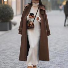 秋冬宽松慵懒气质连衣裙毛衣高领打底衫内搭超长加厚洋气针织长裙