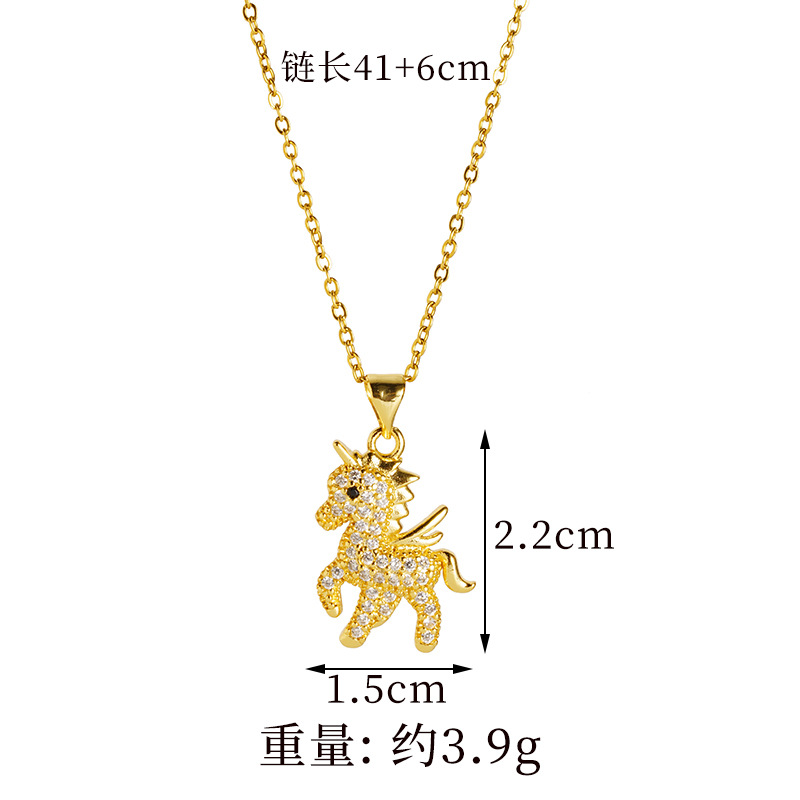 Vietnam oro de arena ligero de lujo diamante chapado 18k oro clavícula collar zodiacal pony pendientes Yiwu fábrica al por mayor