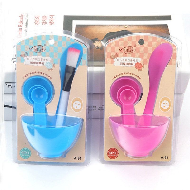滿 DIY自製面膜工具4件套面膜碗套裝6件攪拌棒刷計量杯
