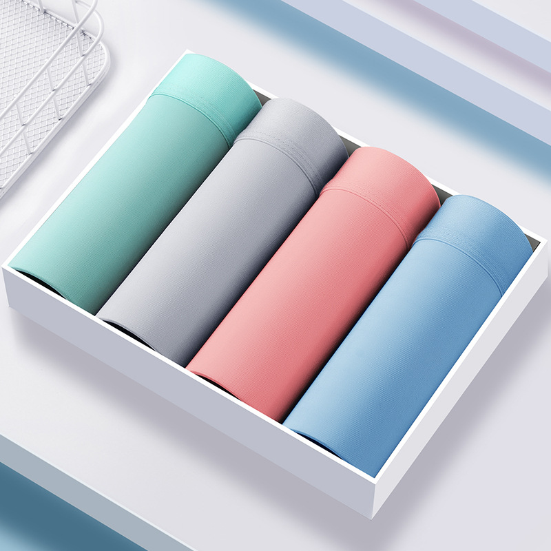 Tiktok Kuaishou viven ropa interior de seda de hielo de los Hombres Calientes entrepierna de algodón puro boxeadores antibacterianos boxeadores de los hombres ventas directas de la fábrica