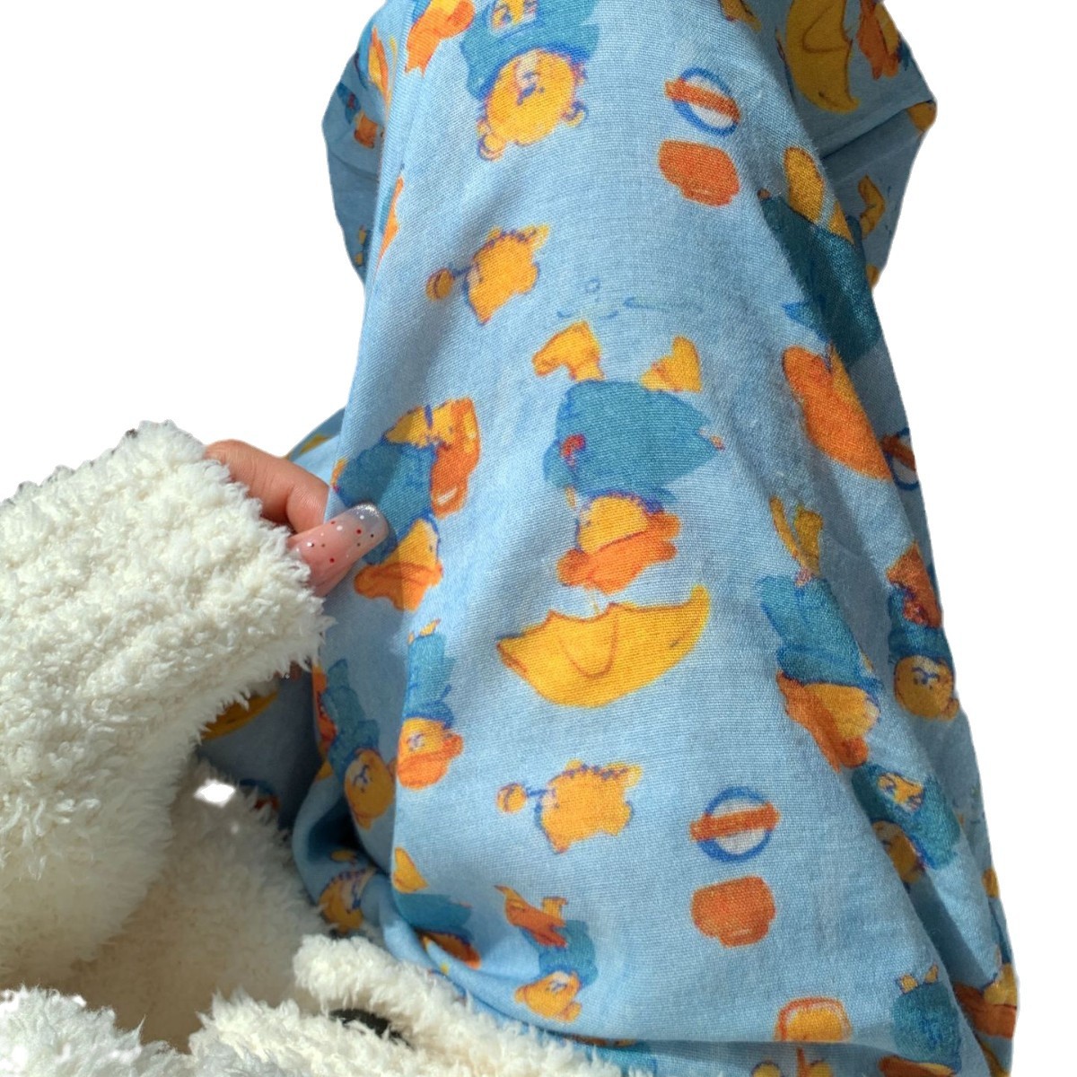 (2개) 새로운  밀크그린캣 코튼 더블레이어 원사 느슨하고 편안한 귀여운 장난기 가득한 여성용 홈바지 외부 착용 가능