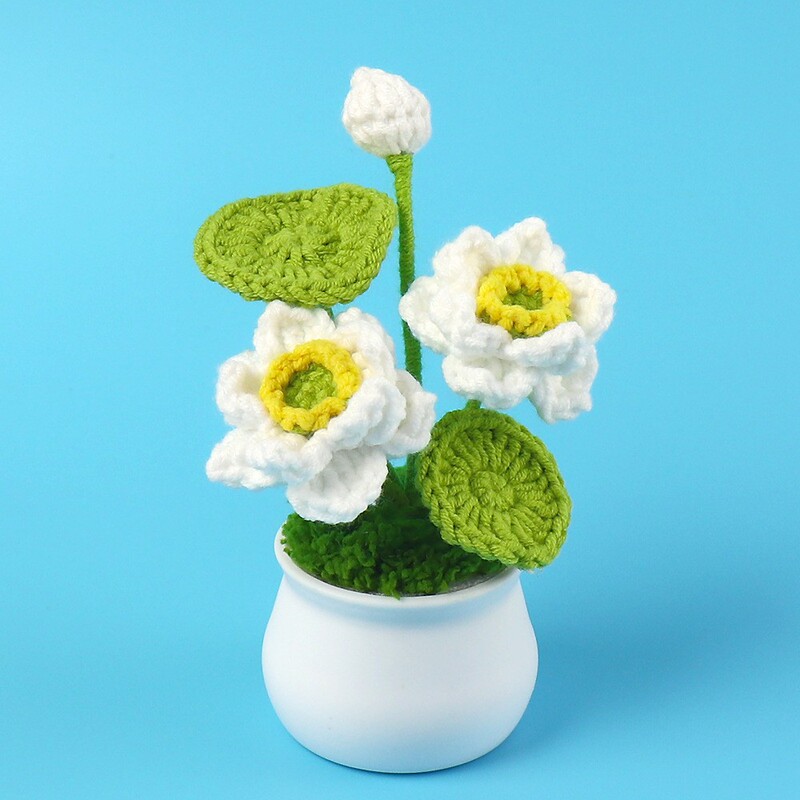 完成したウールひまわり鉢植えスズラン造花チューリップデスクトップ装飾品バレンタインデー教師クラスメートギフト|undefined