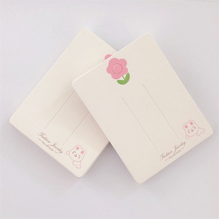 7.5 * 10cm white cardboard ~ adult children handmade flower bunny hairpin paper card hair accessories DIY tag