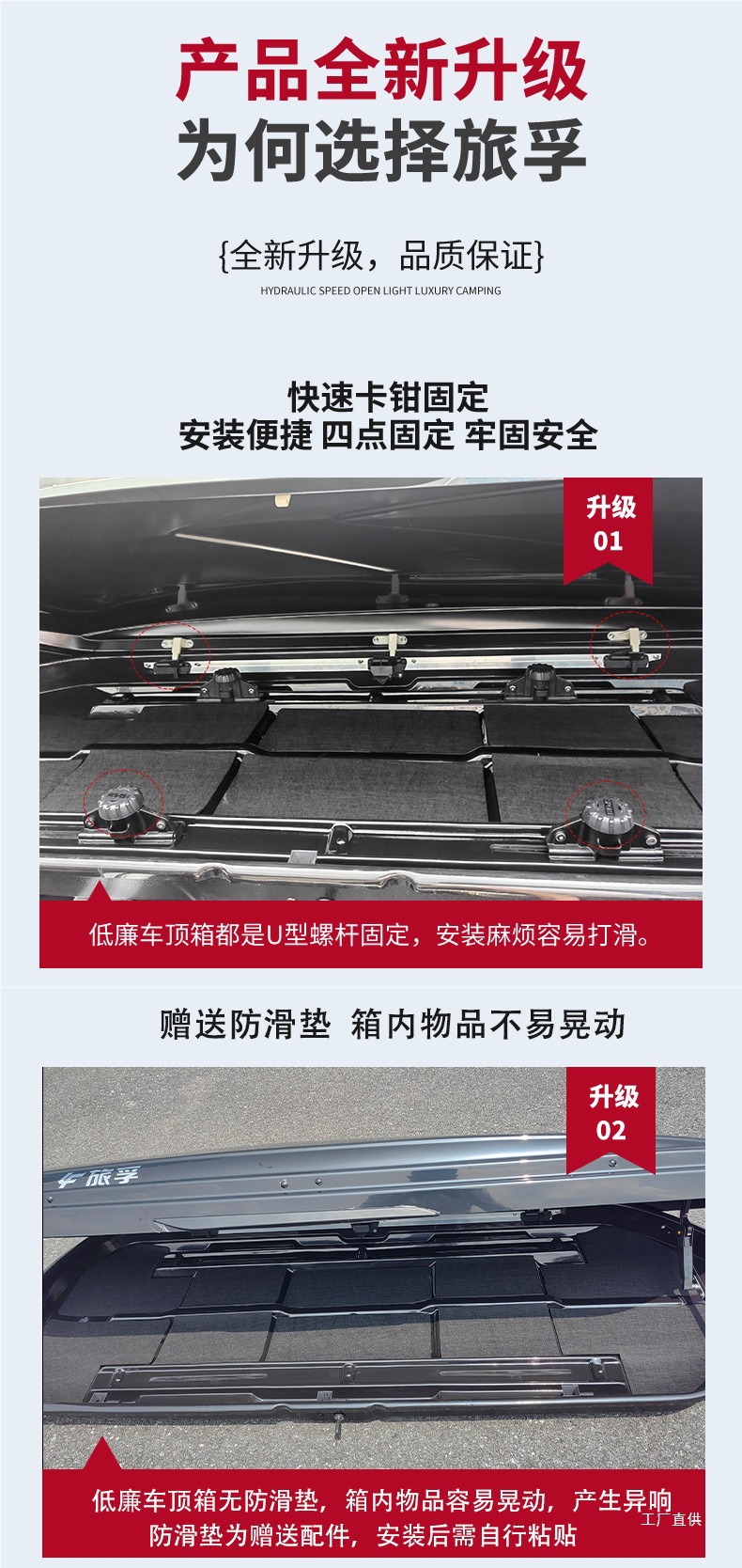 Lufu Classy Roof Trunk Suv Sedan Universal Ultra-Thin Flat Sunken Car Travel Peihui