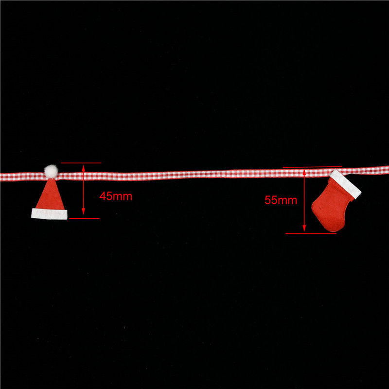 Transfronterizo nueva decoración navideña hecha a mano banda de tejido DIY no tejida calcetines navideños sombreros navideños accesorios banda