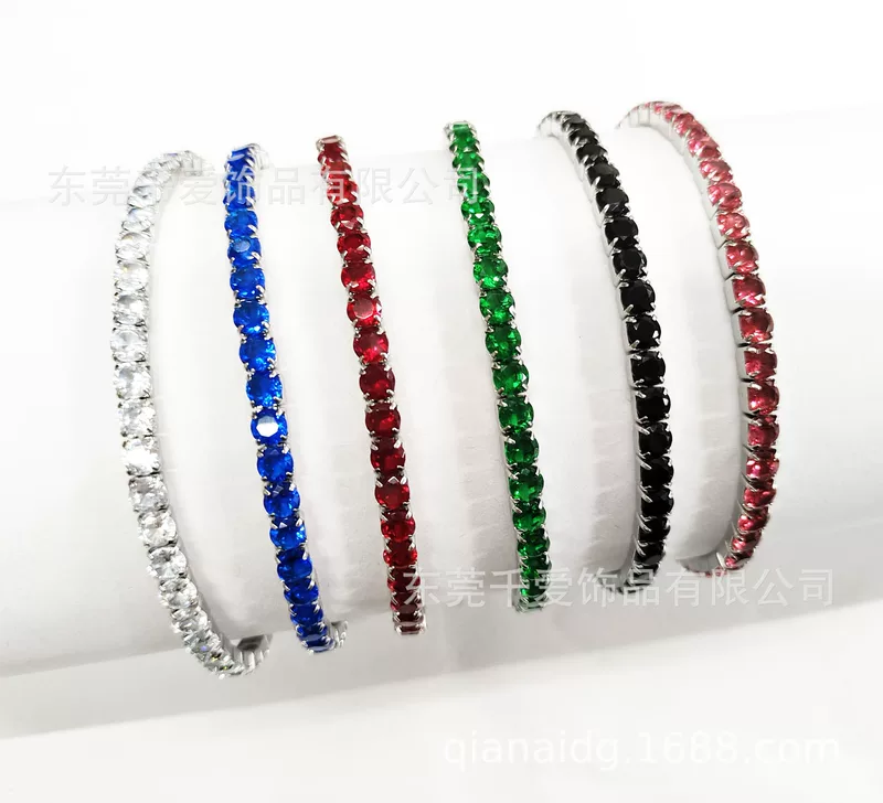 Elastic bracelet stainless steel, zirconium, tennis fashionable accessory, direct factory sales