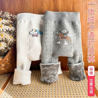 儿童连裤袜秋冬加绒加厚卡通大PP一体绒外穿洋气宝宝婴儿打底裤