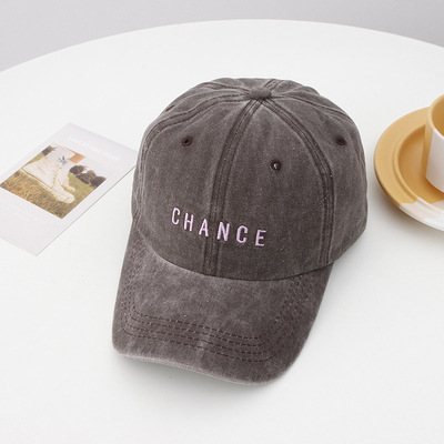 Chapeau délavé neuf et usé pour enfants, style de baseball rétro avec lettres de rue brodées, couples masculins et féminins, pare-soleil et crème solaire, chapeau en langue de canard_voghion.com