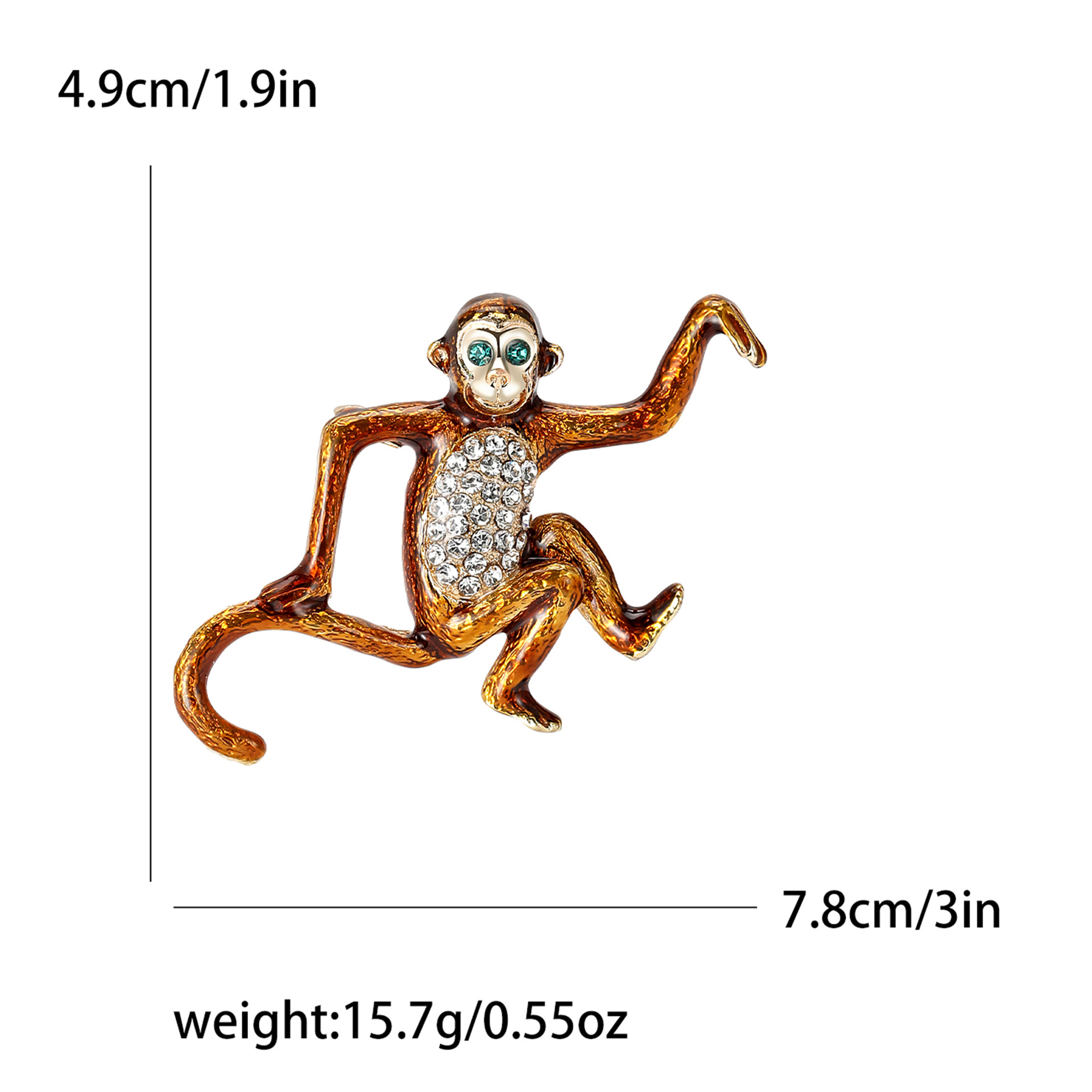 Vintage Style Style Vintage Style Pin Monkey Alloy Enamel Rhinestones Women's Brooches