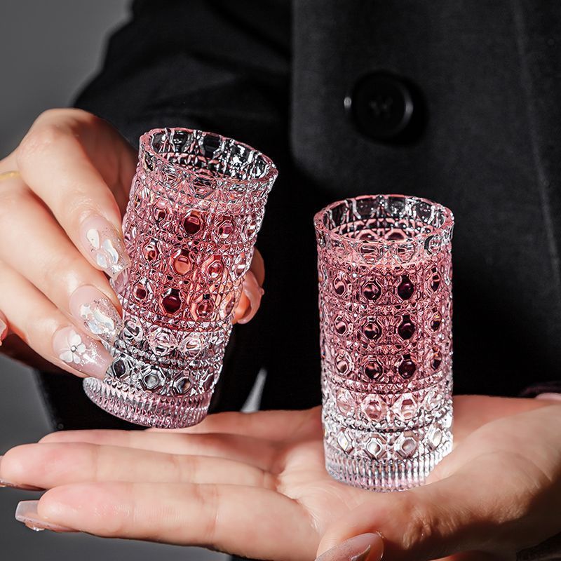 浮雕加厚宝石纹白酒杯shot杯套装一口杯野格烈酒杯鸡尾酒杯小酒盅|undefined