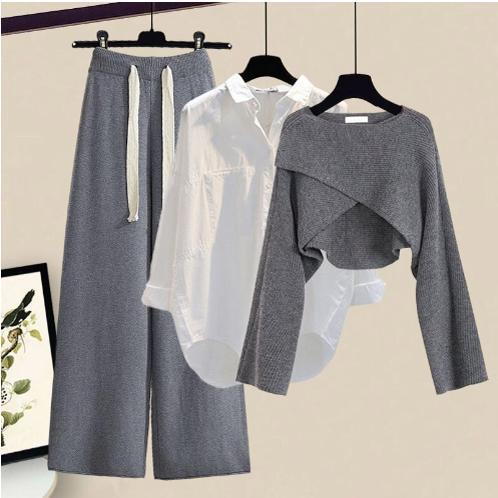 Îmbrăcăminte pentru femei, pulovere elegante cu pantaloni largi, slim, casual_voghion.com