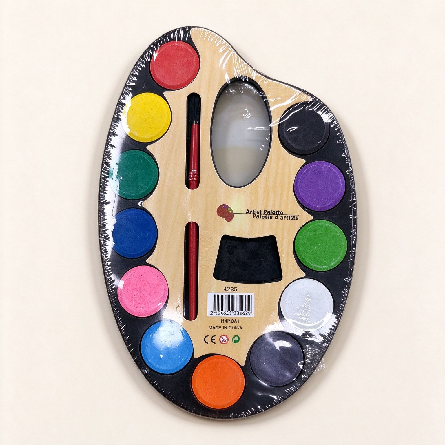 Set de Acuarelas Sólidas para Niños 12 Colores con Paleta Ovalada para Pintura Infantil