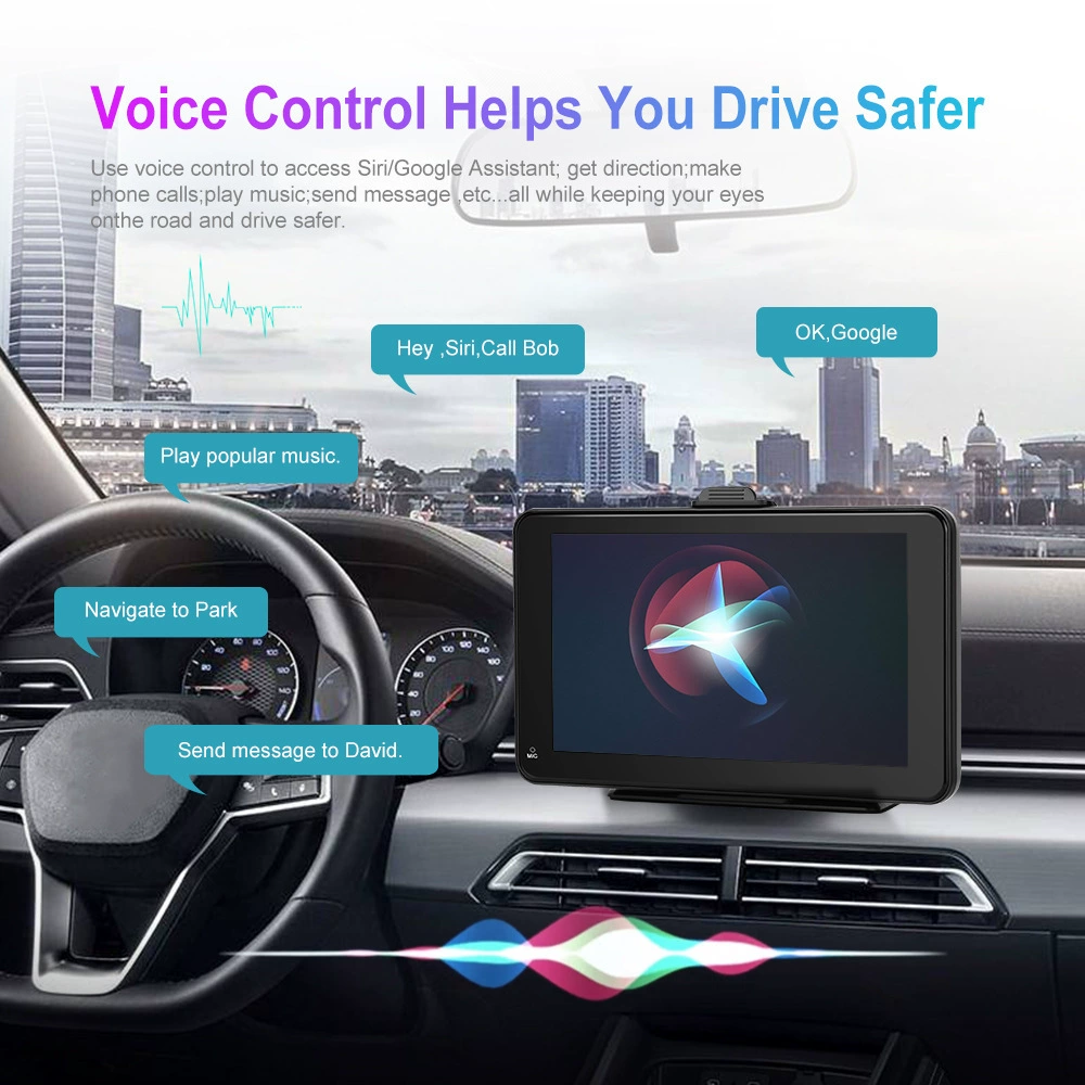 7-дюймовое 9-дюймовое беспроводное CarPlay автомобильное смарт-экран до и после двойной записи видеорегистратор Android Auto мобильный телефон запись экрана