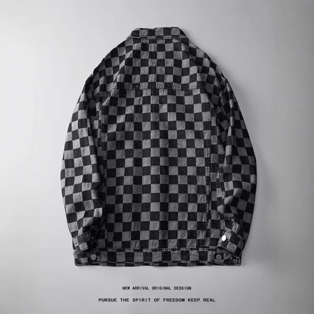Denim Spring Autumn High-end Printed Casual Jacket Men's Fashion Light Luxury 2025 New Model_voghion.com