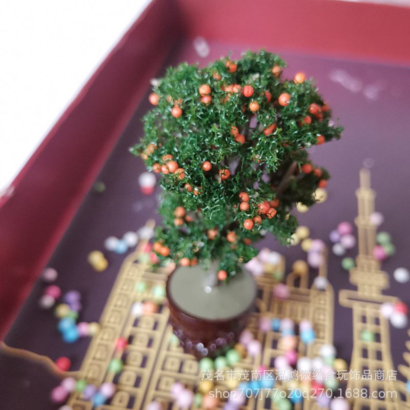 Dollhouse pequeño paño casa de muñecas accesorios DIY escena modelo tiro Nie props miniatura simulación árbol fruta olla