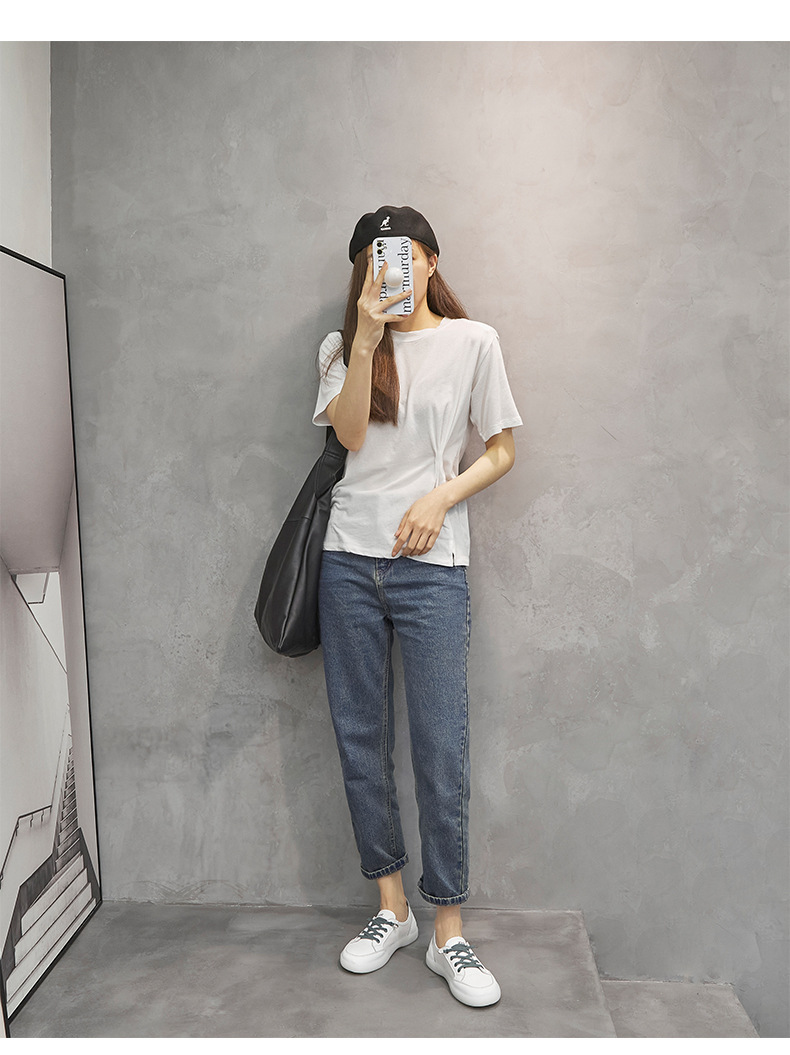 Giày sneaker nữ trắng mesh thoáng khí đế bằng — Màu be A81 chi tiết 20