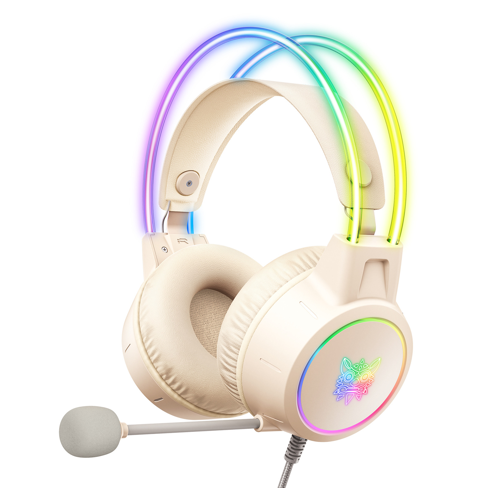 Auriculares explosivos transfronterizos x15pro, haz de cabeza luminosa, lindo auricular para juegos de computadora con reducción de ruido para juegos de gato