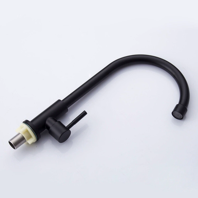 Hui Porcelain Foreign Trade 304 Stainless Steel Black Single Cold Water Large Bend 304 Single Cold Universal Paint Black Tripper