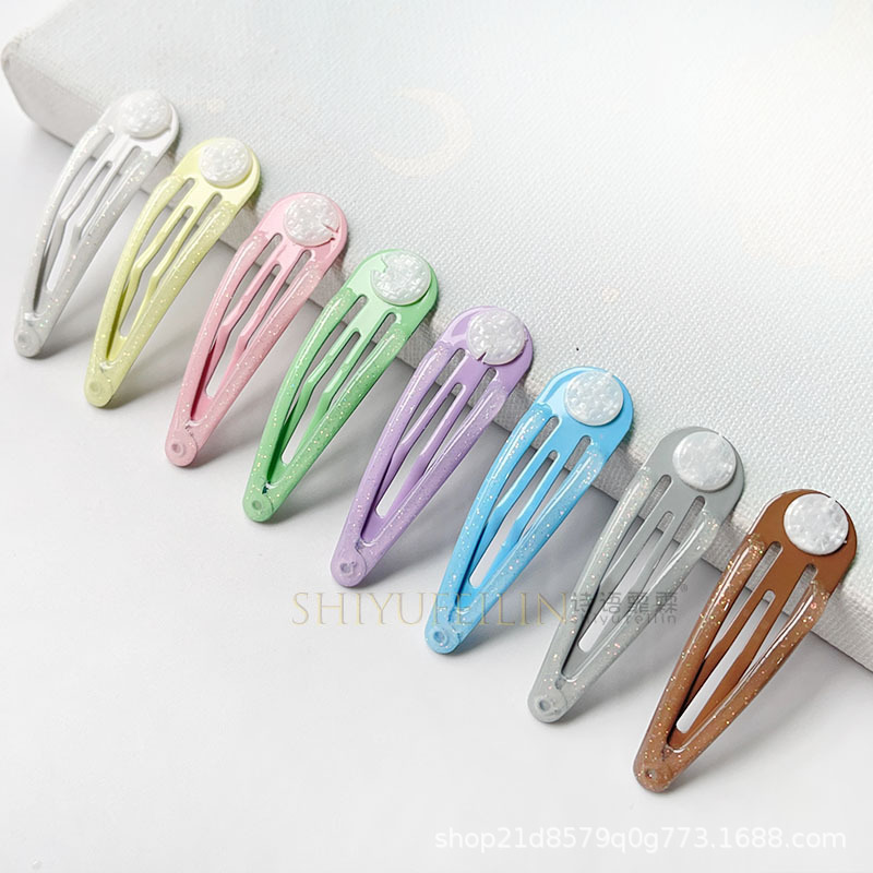 ドリップオイルキラキラ充粉bbクリップクロス穴付トート水滴クリップアクセサリーDIYカラーかわいい子供のヘアアクセサリー|undefined