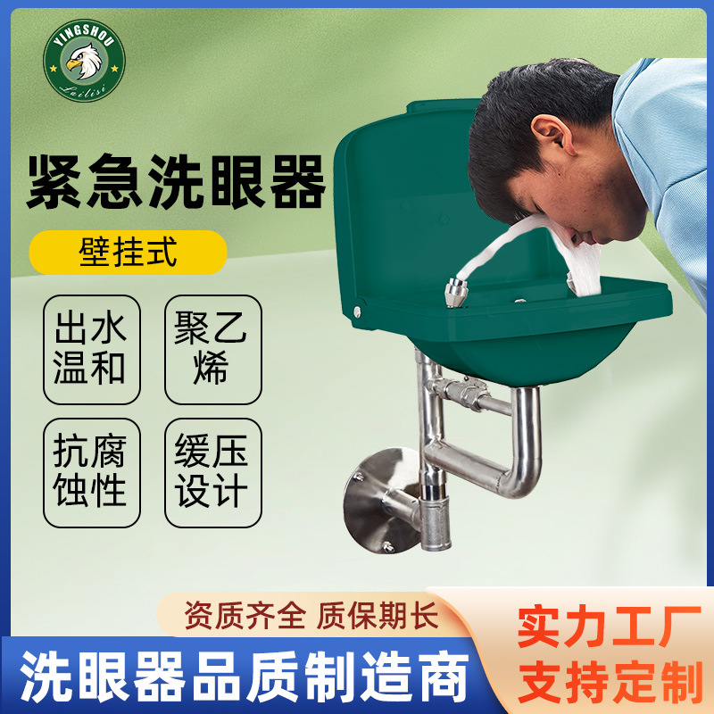 壁挂洗眼器工业用应急实验室学校工厂验厂双口紧急喷淋洗眼器
