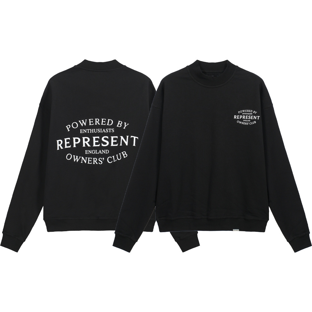 Represent logotipo del club sello impresión transfronteriza nuevo estilo americano de calle alta hombre suelta sudadera con capuz