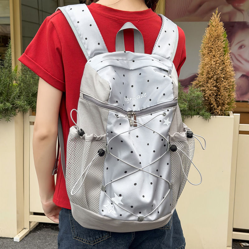 Korean-style polka dot mini backpack for female college students, commuter backpack with high aesthetic value, unique design, lightweight small backpack Korean-style polka dot mini backpack for female college students, commuter backpack with high aesthetic value, unique design, lightweight small backpack