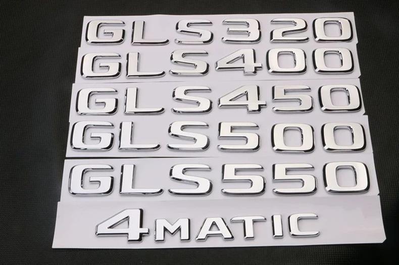 New Mercedes-Benz GLS320 GLS400 GLS450 GLS500 4MATIC car emblem, lettering, tail emblem, and rear emblem
