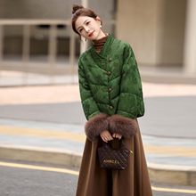 新中式国风羽绒服女2025冬新款短款巨好看的洋气漂亮狐狸毛厚外套