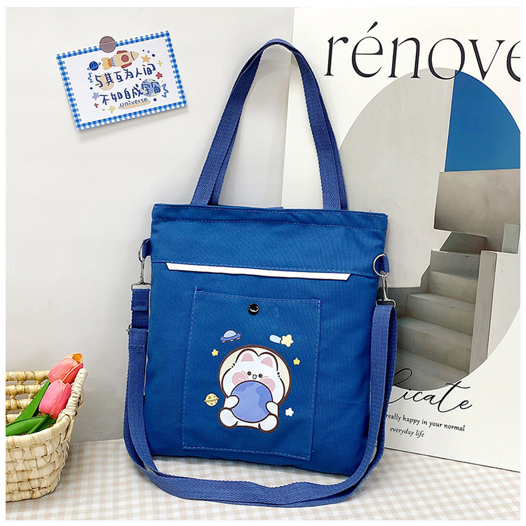 Wholesale of 2025 new cartoon casual canvas bags, large-capacity, fashionable and cute girl single-shoulder bags and tote crossbody bags undefined