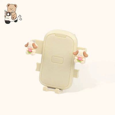 Cartoon mobile phone holder for electric vehicles, universal motorcycle and bicycle navigation mount, shockproof and anti-vibration riding stand (Car phone holder) - tulip-puppy-z1-handlebar-model