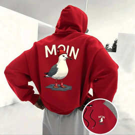 男女连帽衫抓绒欧码Funny Autumn Winter Moin Graphics Hoodi