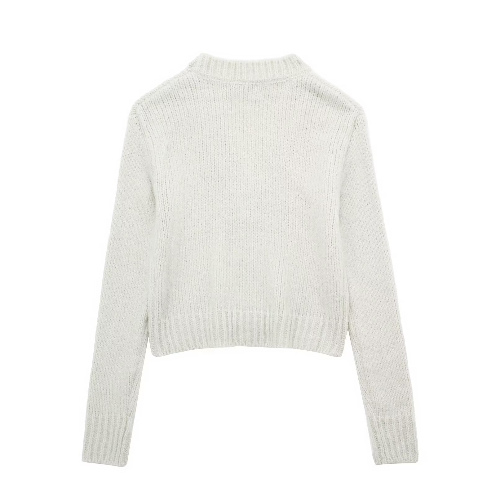 Dameskleding 2024 herfst en winter nieuwe straatmode V-hals gebreide cardigan jas_voghion.com