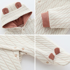 兒童冬季連體衣秋冬寶寶哈衣新生兒包腳加厚爬服嬰兒服裝秋冬新款