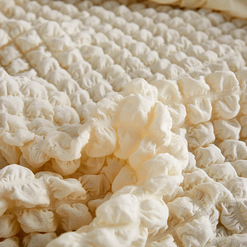 Cross-border Seersucker falda sofá cubierta combinación traje de color sólido todo incluido cubierta elástica sofá cubierta protectora cuatro estaciones Universal