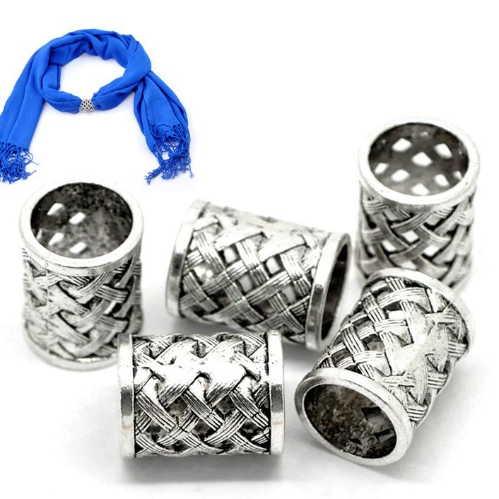 Прямая поставка с фабрики Древний серебряный полый резной узор X, подходящий для шарфа Металлические бусины с большими отверстиями металлические бусины ювелирные изделия распорные бусины