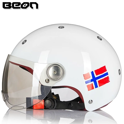 cute half helmet Four Seasons Motorcycle Safety Supplies - bright-whitered-and-blue-norwegian-flag-m