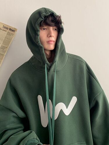 Heavyweight Hooded Sweatshirt for Men - Spring and Autumn Season, Trendy Brand, American Retro Style, Loose Oversize, Fleece Lined Casual Jacket Top